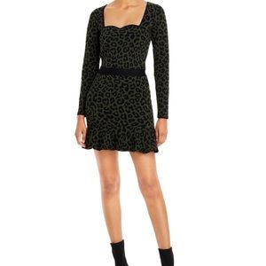 NWT Aqua Leopard Jacquard Bodycon Dress